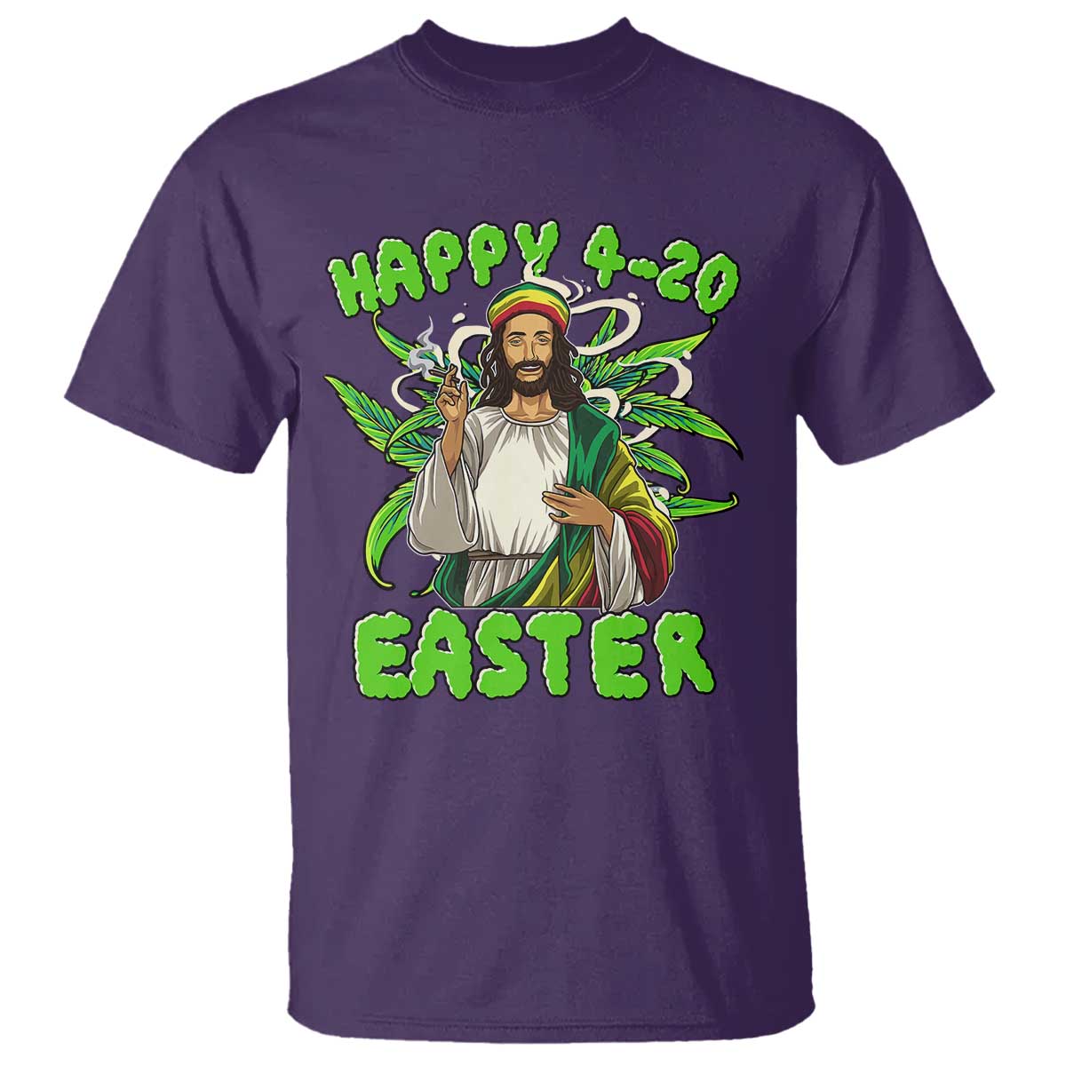 Funny Easter Day Christian Weed T Shirt Happy 420 Easter Jesus Smokes Stoner