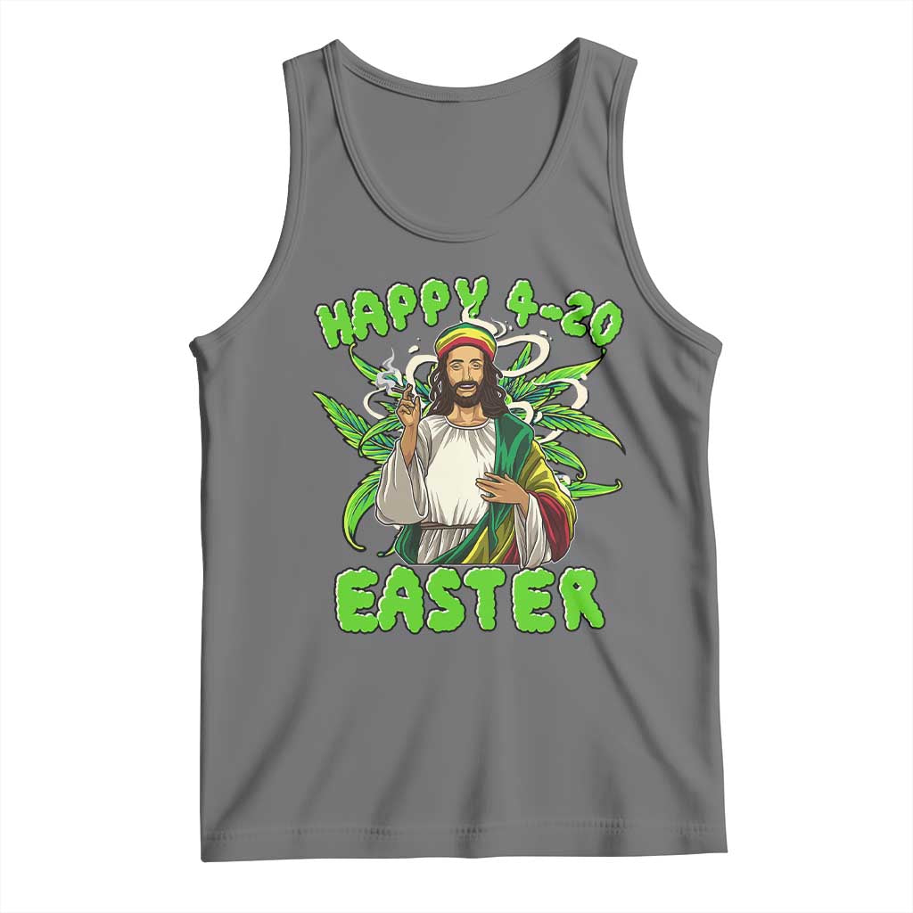 Funny Easter Day Christian Weed Tank Top Happy 420 Easter Jesus Smokes Stoner