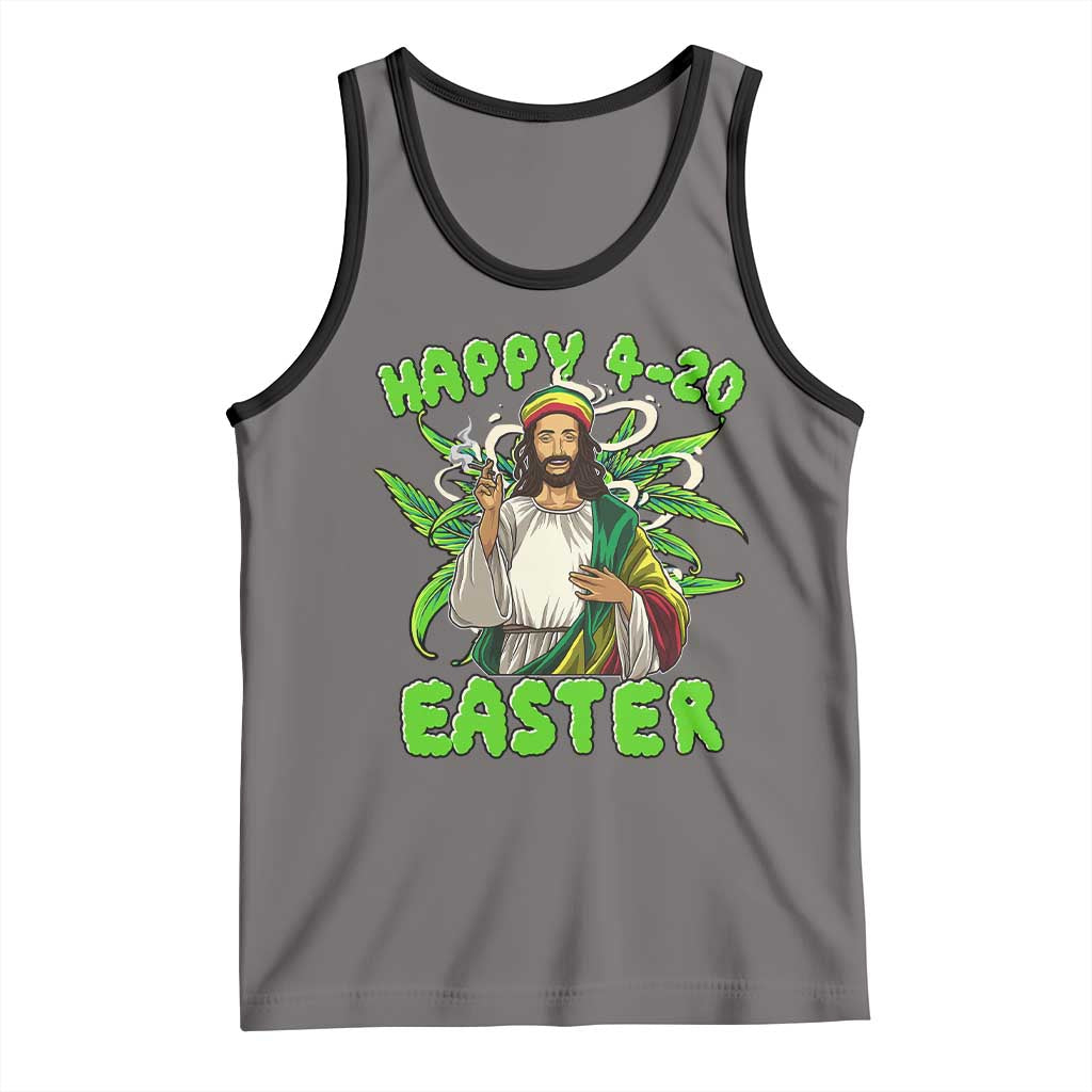 Funny Easter Day Christian Weed Tank Top Happy 420 Easter Jesus Smokes Stoner