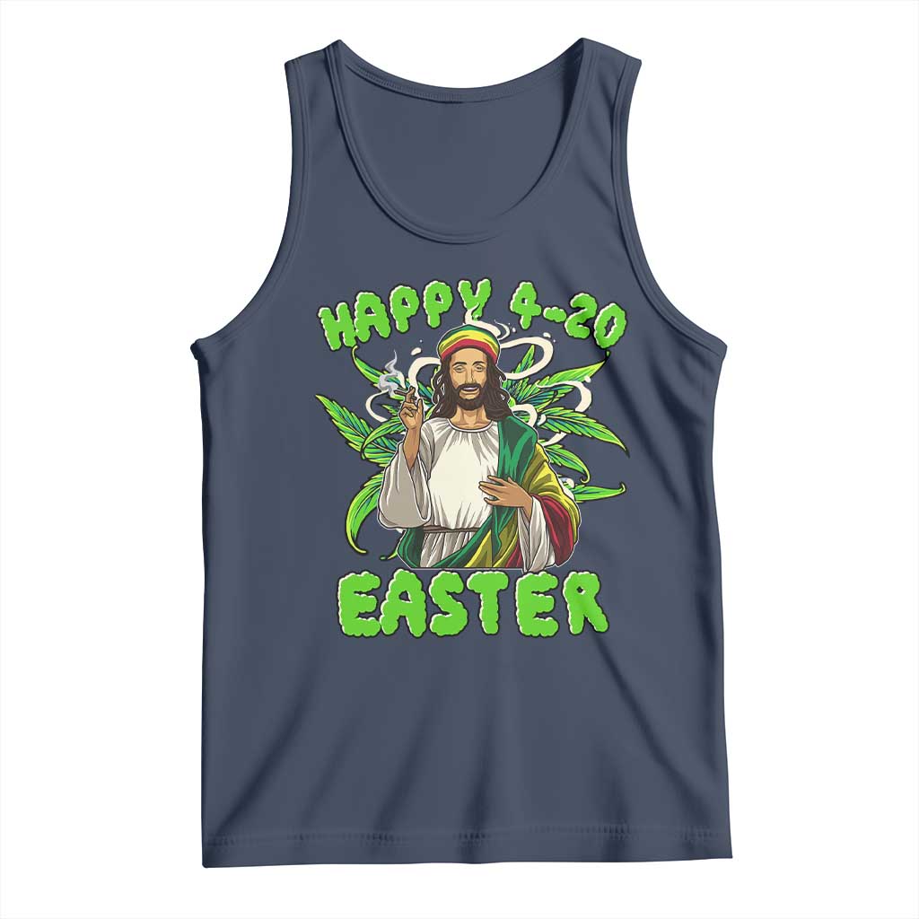 Funny Easter Day Christian Weed Tank Top Happy 420 Easter Jesus Smokes Stoner