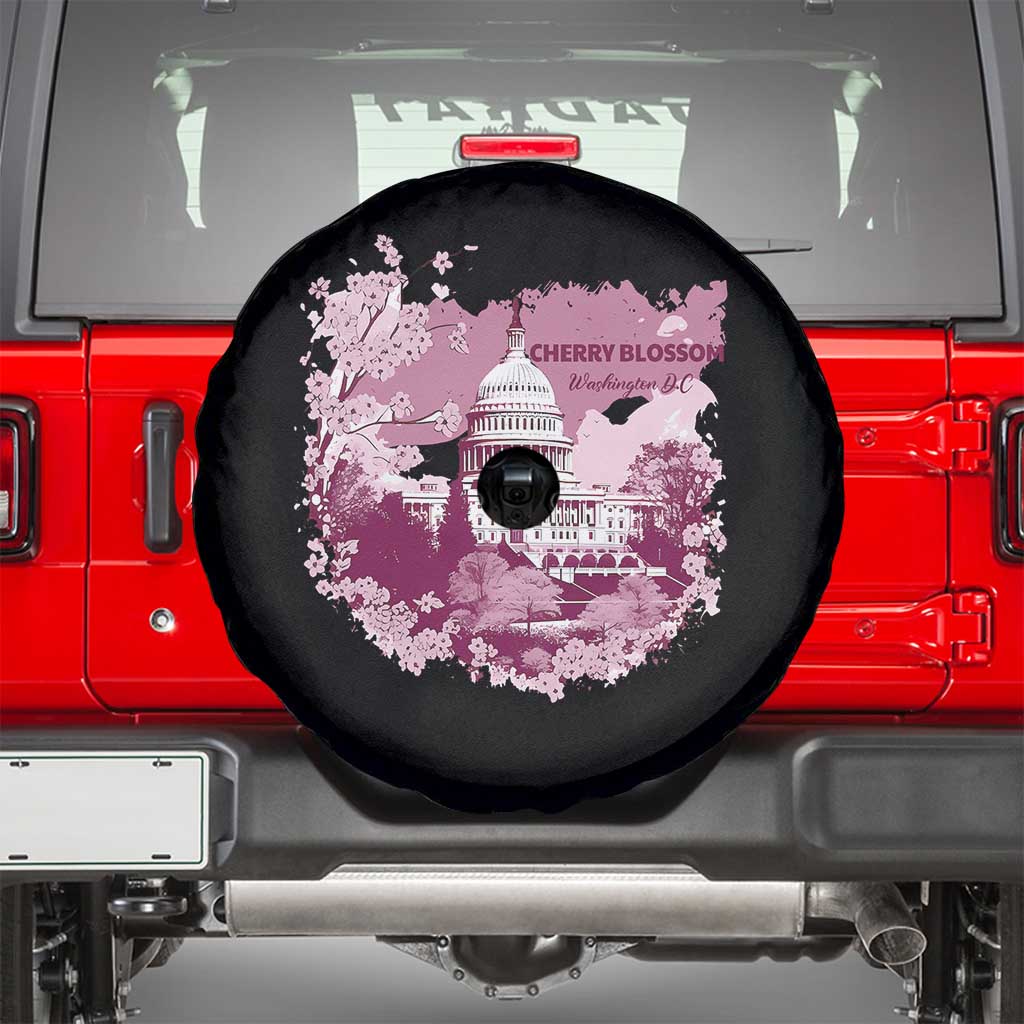 Washington DC Cherry Blossoms Spare Tire Cover Capitol Building Sakura
