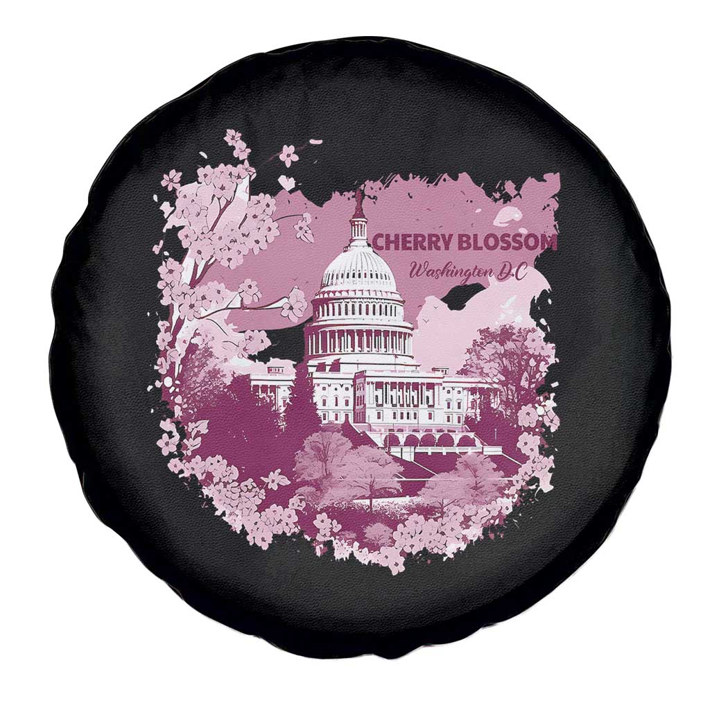 Washington DC Cherry Blossoms Spare Tire Cover Capitol Building Sakura