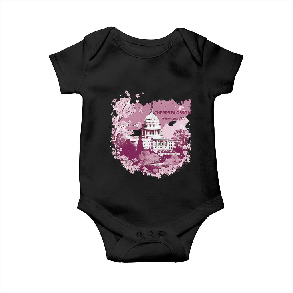 Washington DC Cherry Blossoms Baby Onesie Capitol Building Sakura