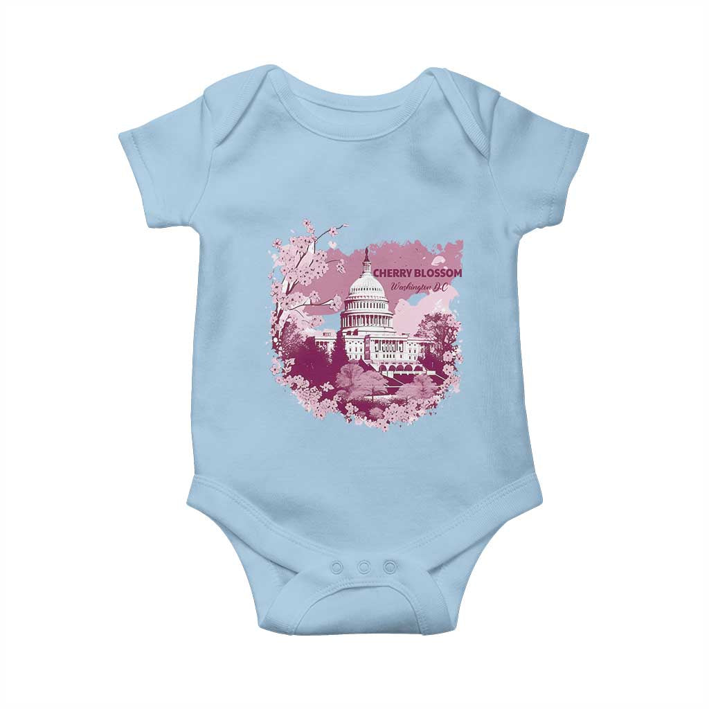 Washington DC Cherry Blossoms Baby Onesie Capitol Building Sakura