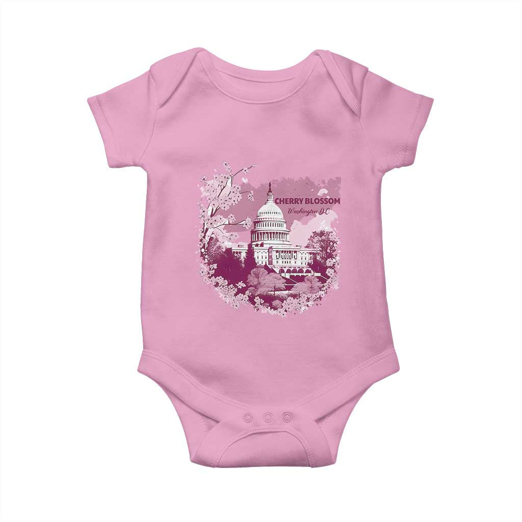 Washington DC Cherry Blossoms Baby Onesie Capitol Building Sakura