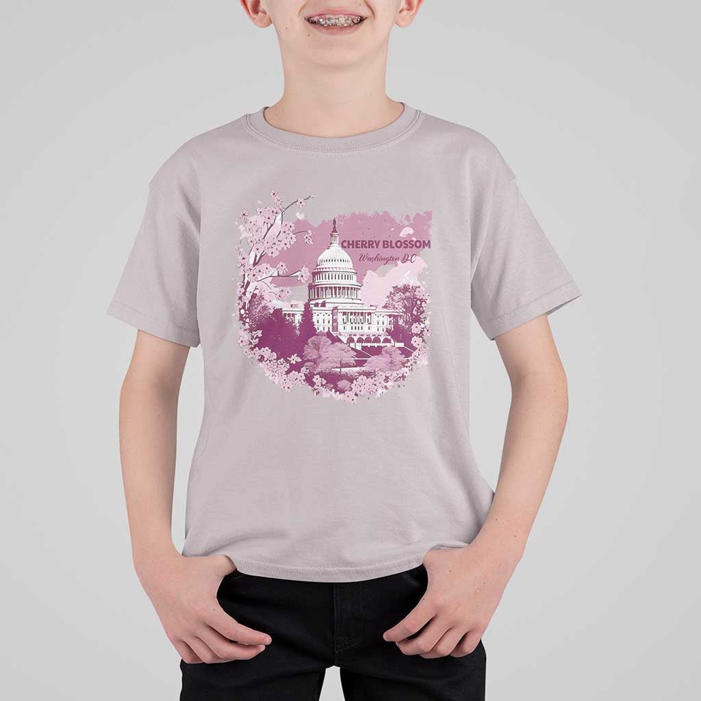 Washington DC Cherry Blossoms T Shirt For Kid Capitol Building Sakura