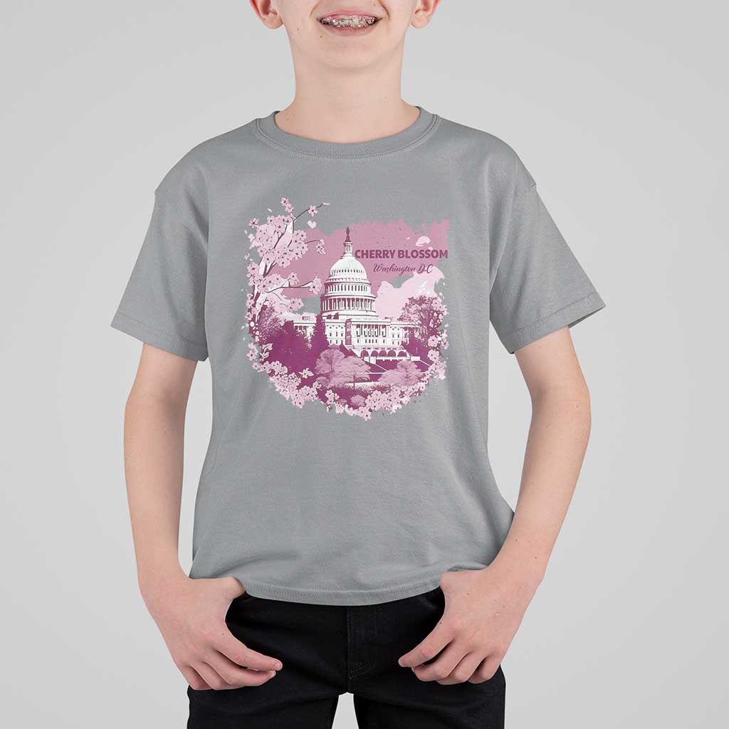 Washington DC Cherry Blossoms T Shirt For Kid Capitol Building Sakura