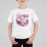 Washington DC Cherry Blossoms T Shirt For Kid Capitol Building Sakura