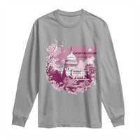 Washington DC Cherry Blossoms Long Sleeve Shirt Capitol Building Sakura