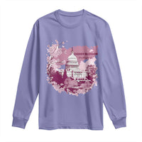 Washington DC Cherry Blossoms Long Sleeve Shirt Capitol Building Sakura