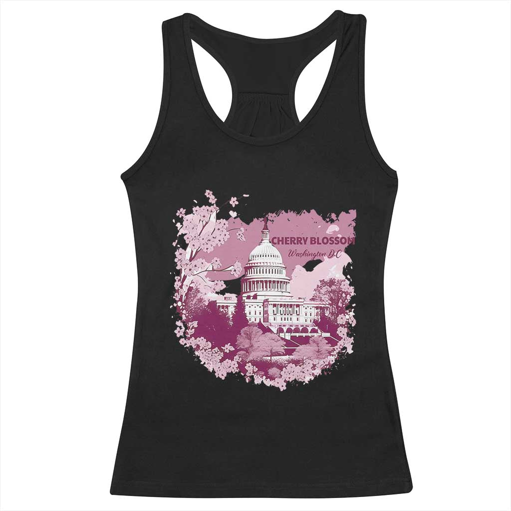 Washington DC Cherry Blossoms Racerback Tank Top Capitol Building Sakura