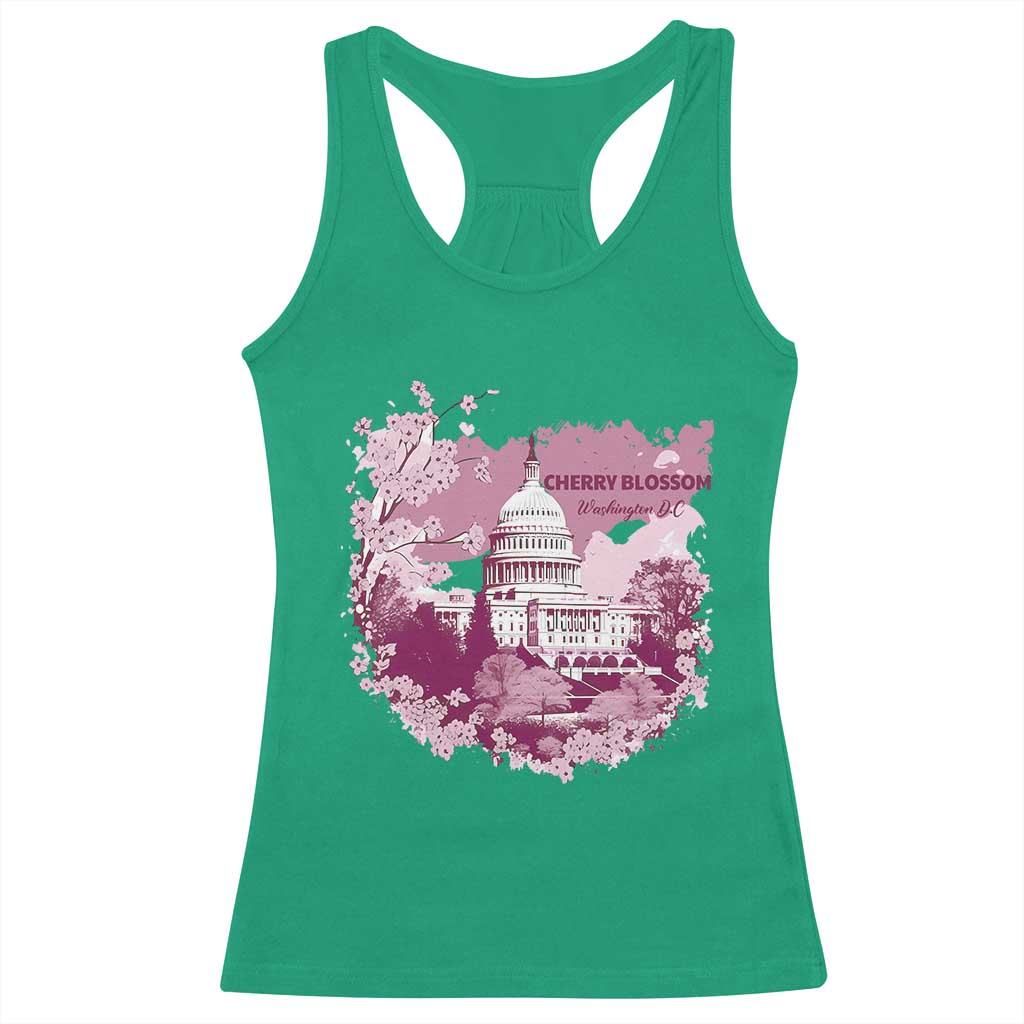 Washington DC Cherry Blossoms Racerback Tank Top Capitol Building Sakura