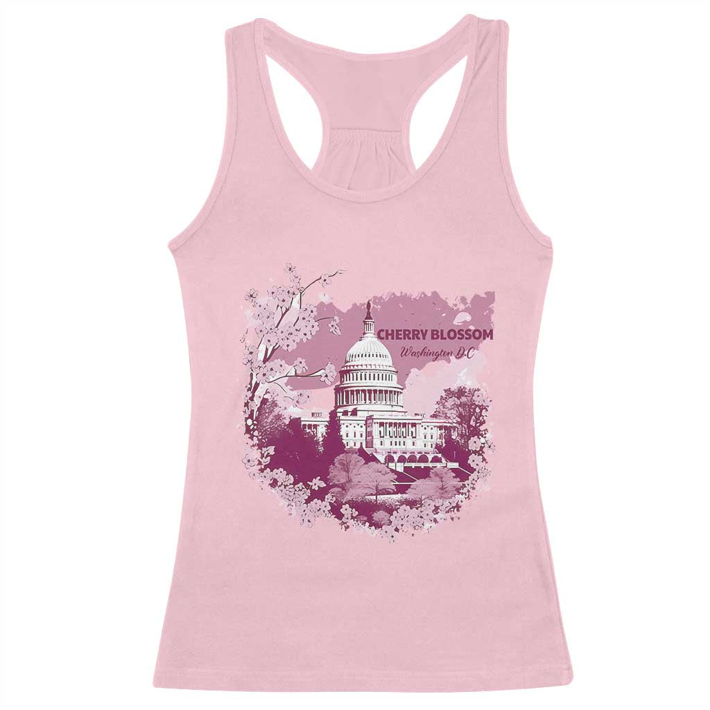 Washington DC Cherry Blossoms Racerback Tank Top Capitol Building Sakura