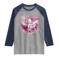 Washington DC Cherry Blossoms Raglan Shirt Capitol Building Sakura