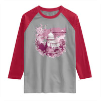 Washington DC Cherry Blossoms Raglan Shirt Capitol Building Sakura