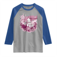 Washington DC Cherry Blossoms Raglan Shirt Capitol Building Sakura