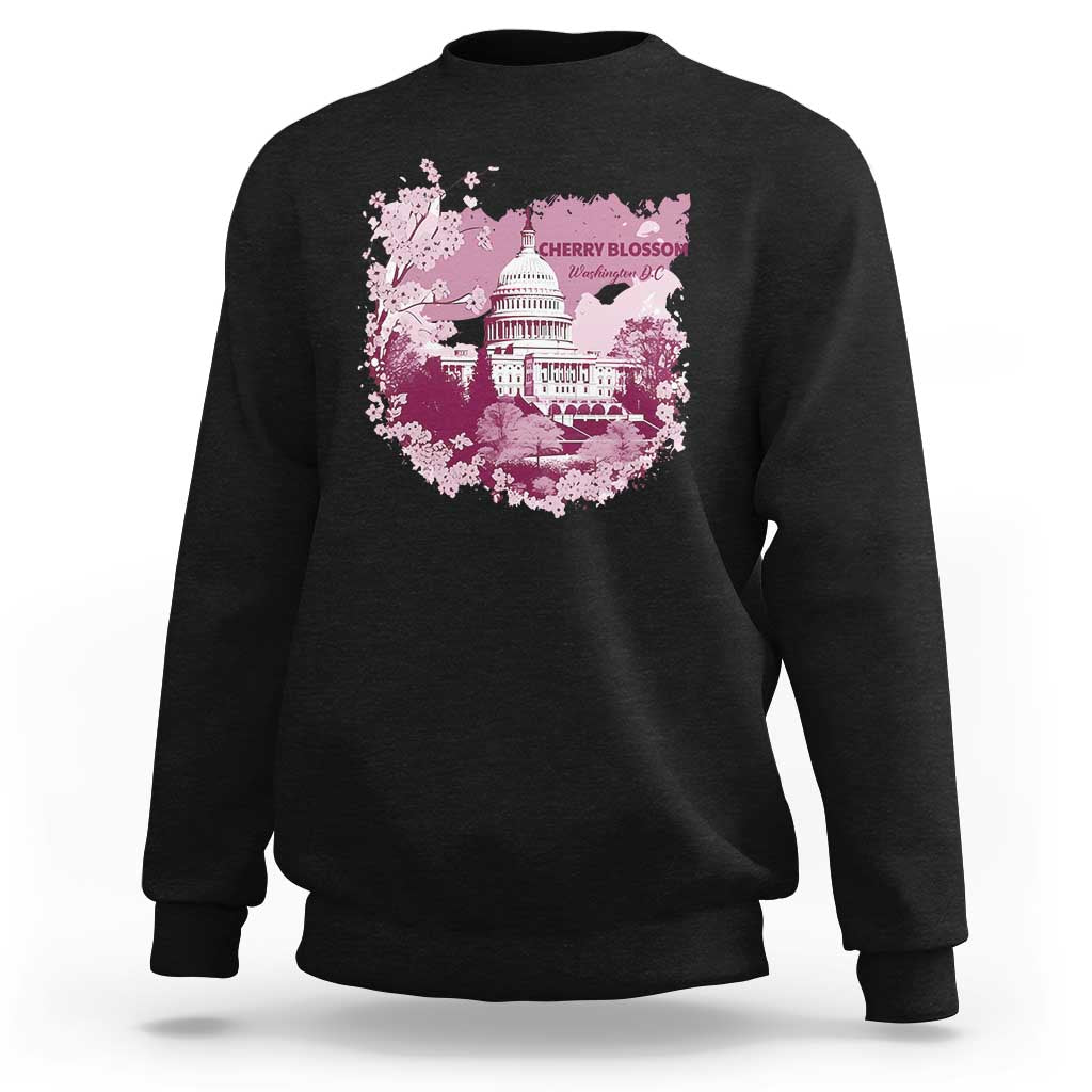 Washington DC Cherry Blossoms Sweatshirt Capitol Building Sakura