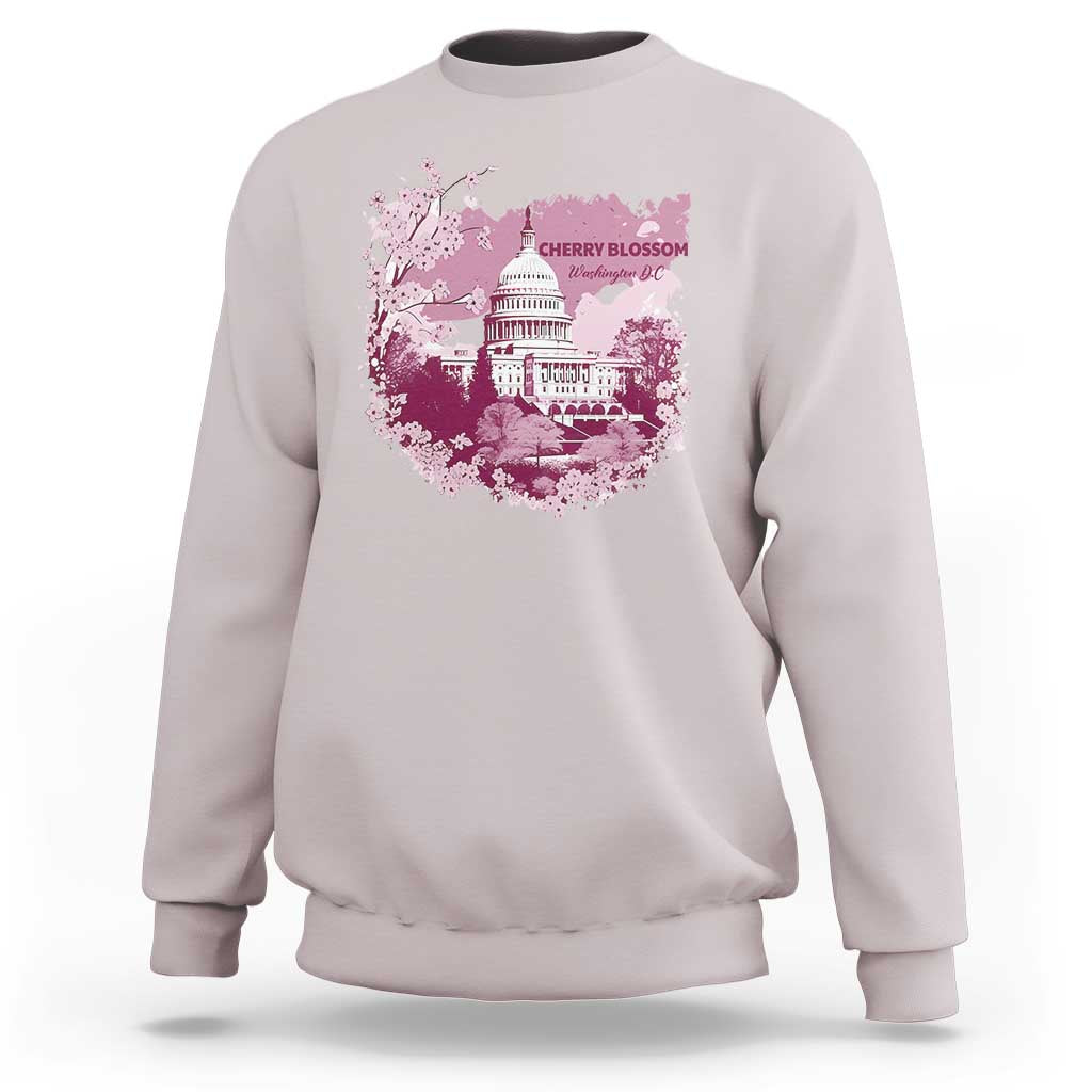 Washington DC Cherry Blossoms Sweatshirt Capitol Building Sakura