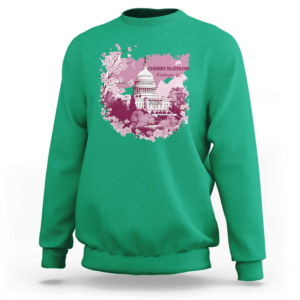 Washington DC Cherry Blossoms Sweatshirt Capitol Building Sakura