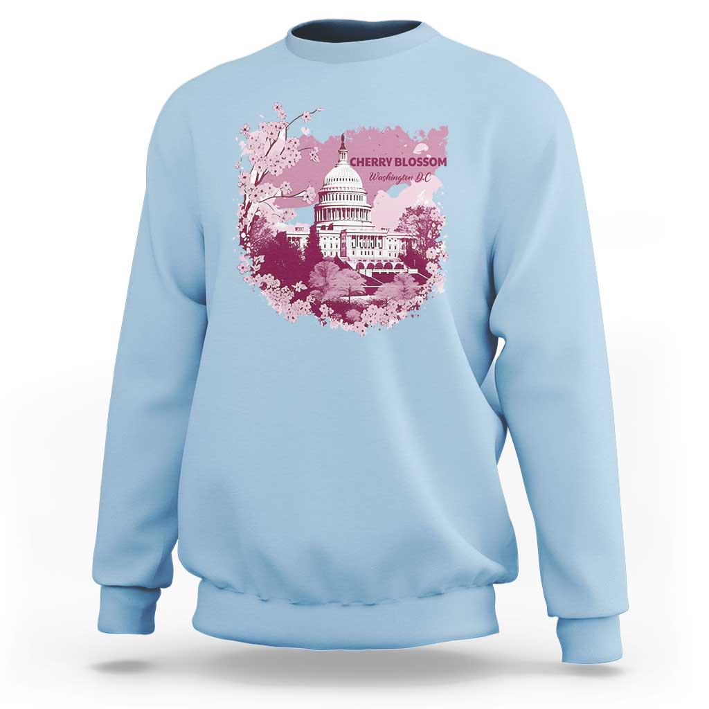 Washington DC Cherry Blossoms Sweatshirt Capitol Building Sakura
