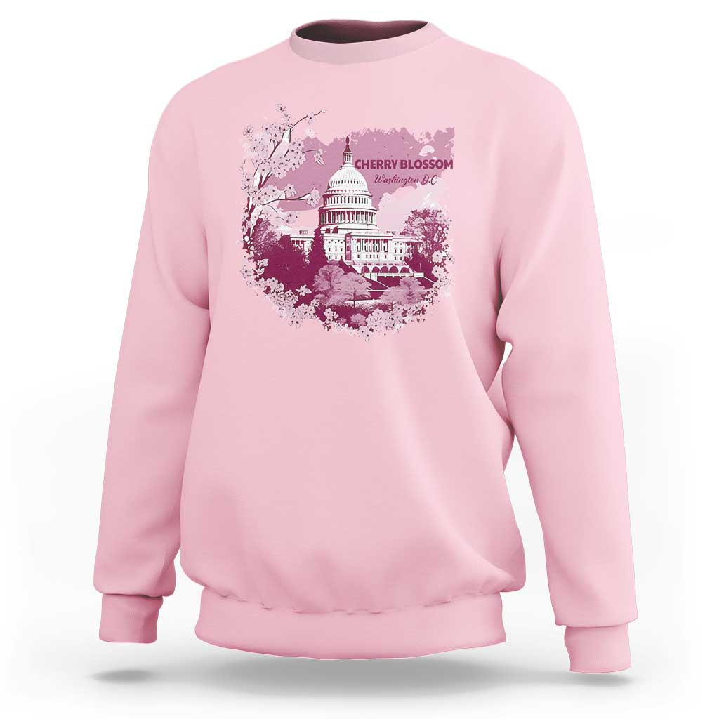 Washington DC Cherry Blossoms Sweatshirt Capitol Building Sakura