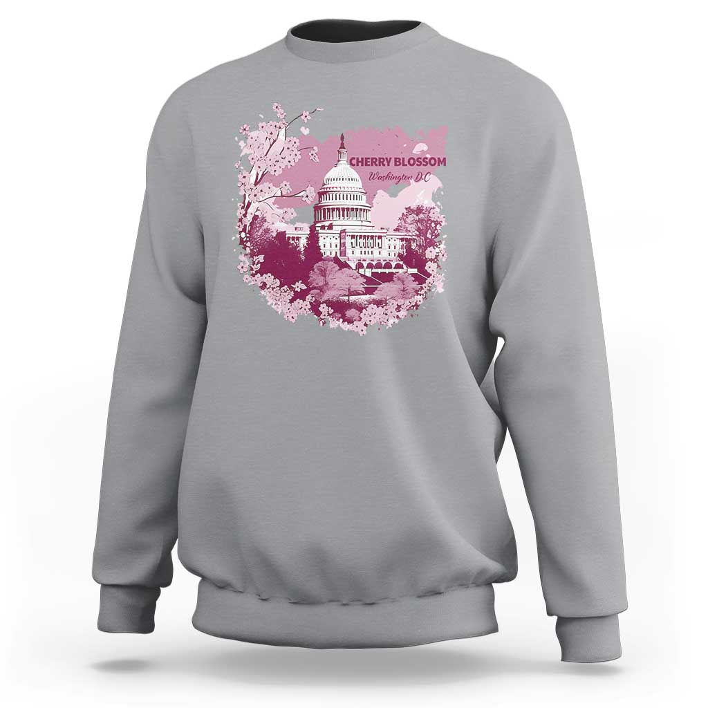Washington DC Cherry Blossoms Sweatshirt Capitol Building Sakura