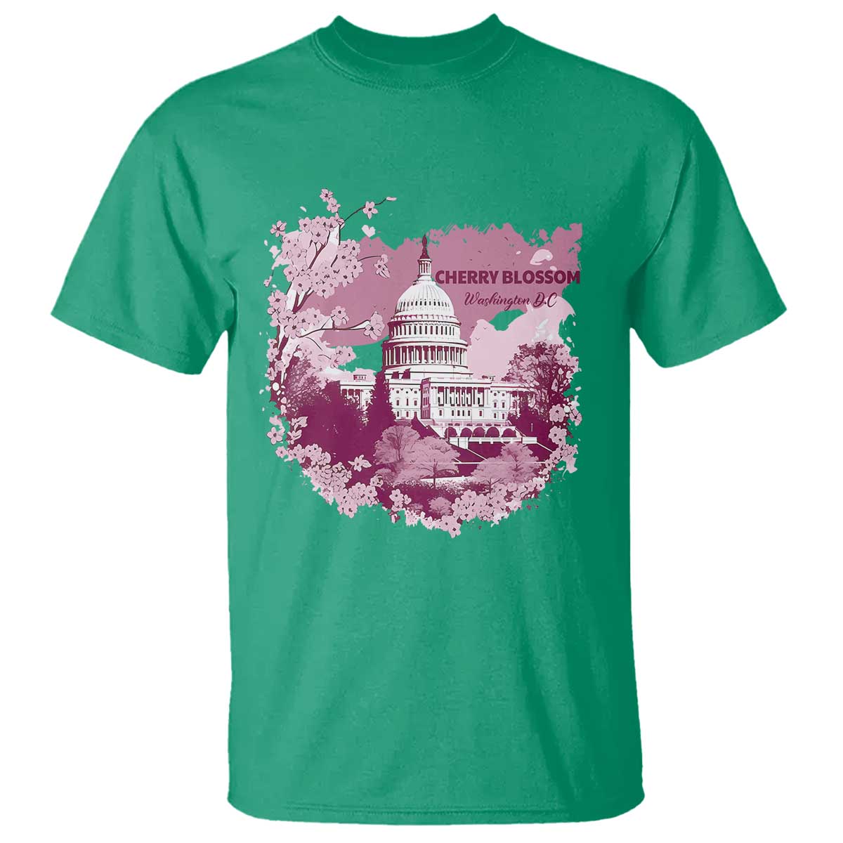 Washington DC Cherry Blossoms T Shirt Capitol Building Sakura