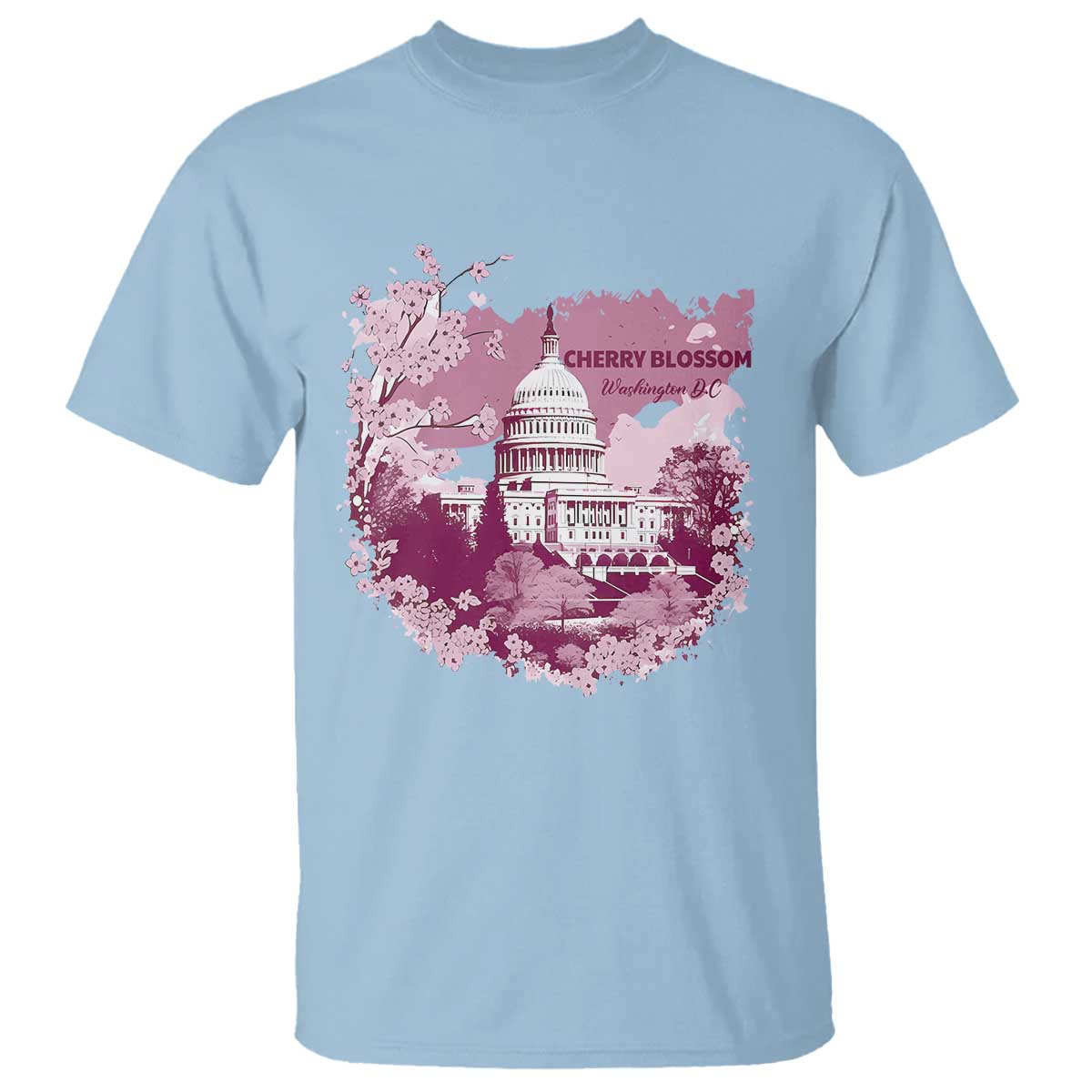 Washington DC Cherry Blossoms T Shirt Capitol Building Sakura