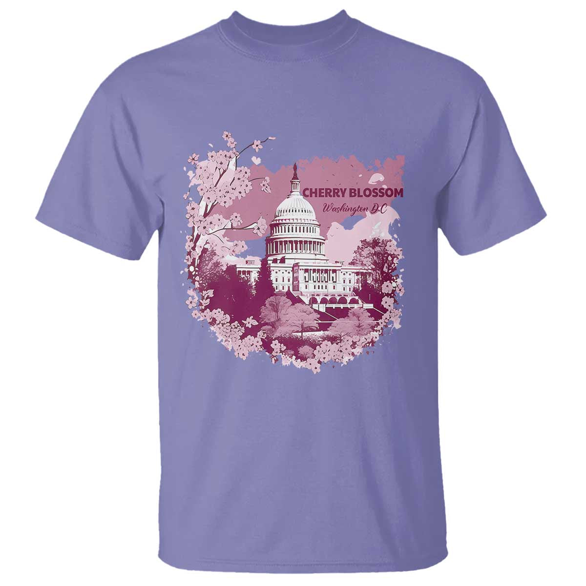 Washington DC Cherry Blossoms T Shirt Capitol Building Sakura