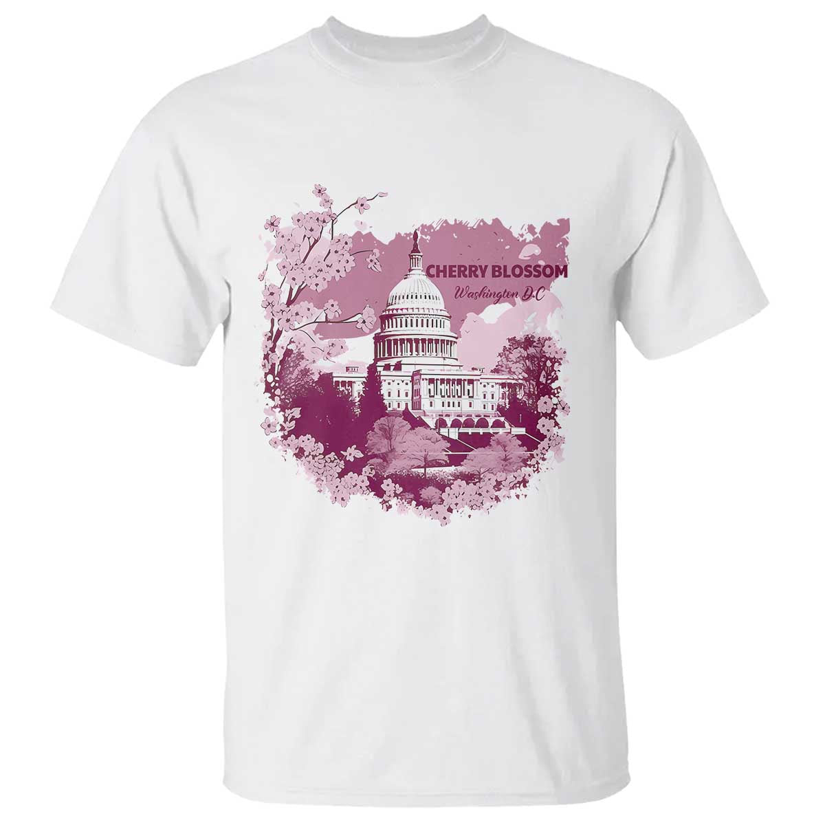 Washington DC Cherry Blossoms T Shirt Capitol Building Sakura