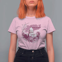 Washington DC Cherry Blossoms T Shirt For Women Capitol Building Sakura