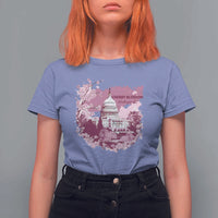 Washington DC Cherry Blossoms T Shirt For Women Capitol Building Sakura