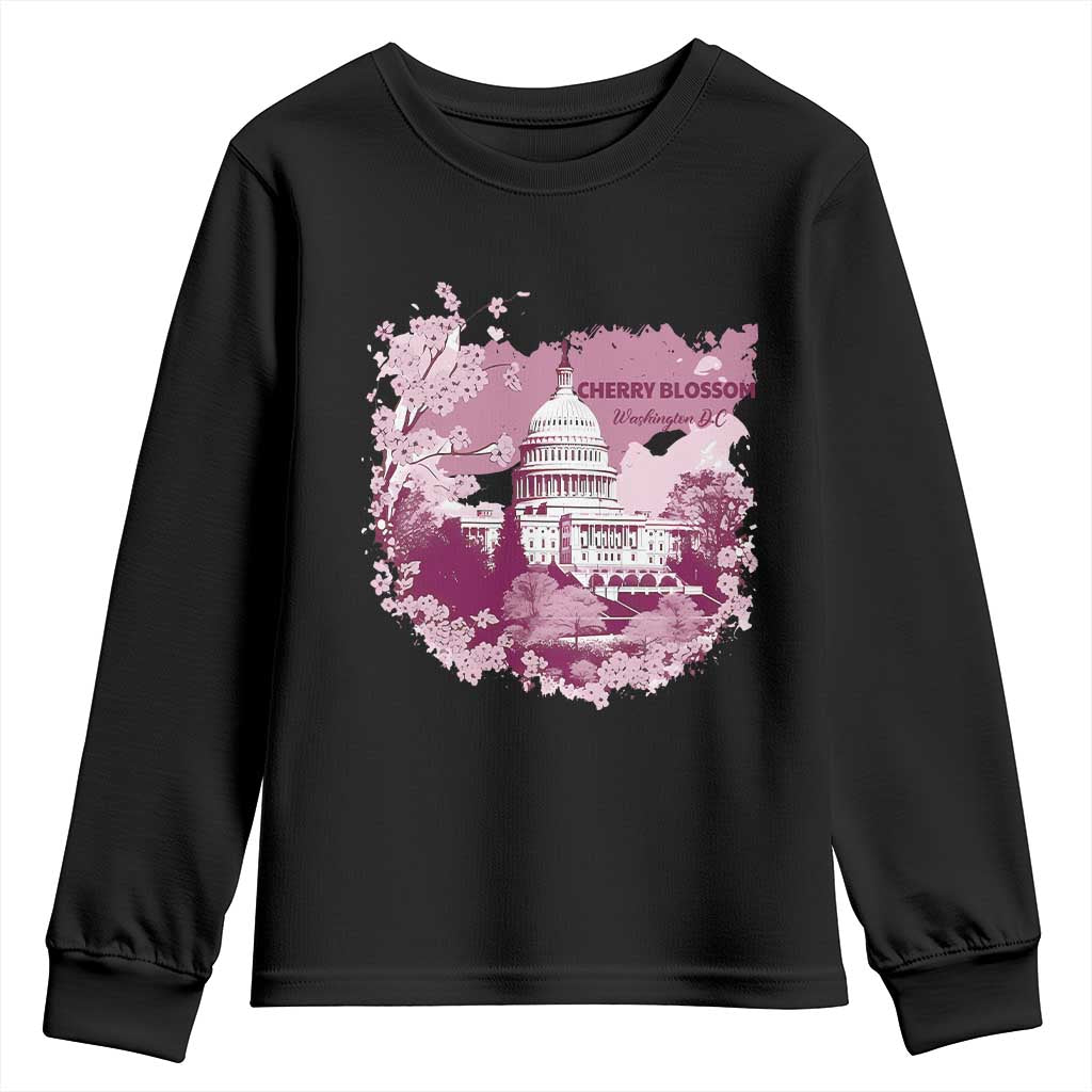 Washington DC Cherry Blossoms Youth Sweatshirt Capitol Building Sakura