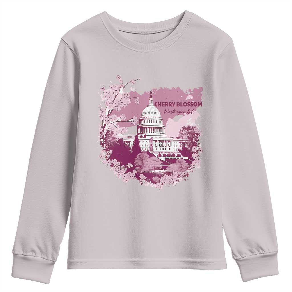 Washington DC Cherry Blossoms Youth Sweatshirt Capitol Building Sakura