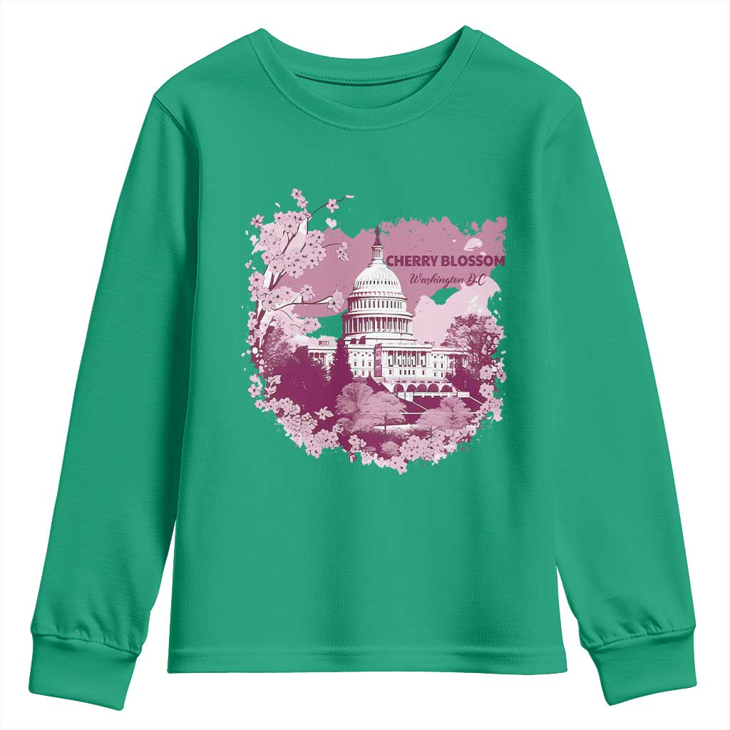 Washington DC Cherry Blossoms Youth Sweatshirt Capitol Building Sakura
