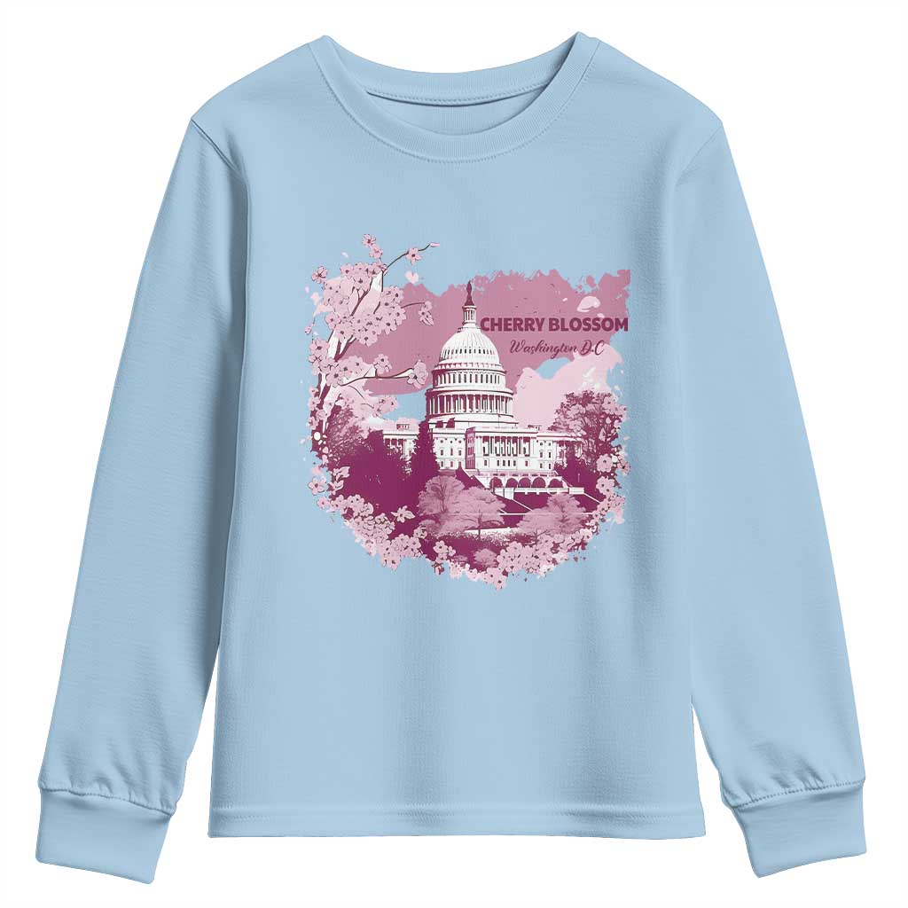 Washington DC Cherry Blossoms Youth Sweatshirt Capitol Building Sakura