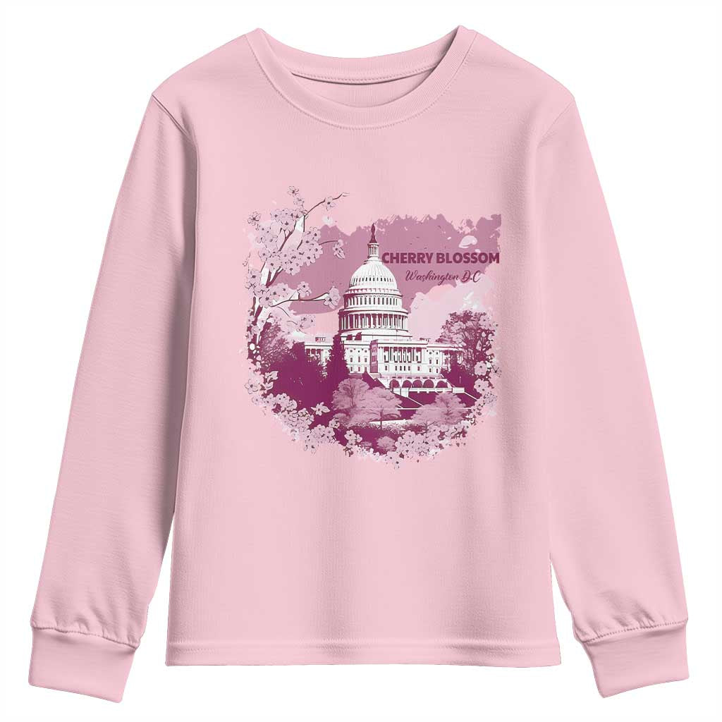 Washington DC Cherry Blossoms Youth Sweatshirt Capitol Building Sakura