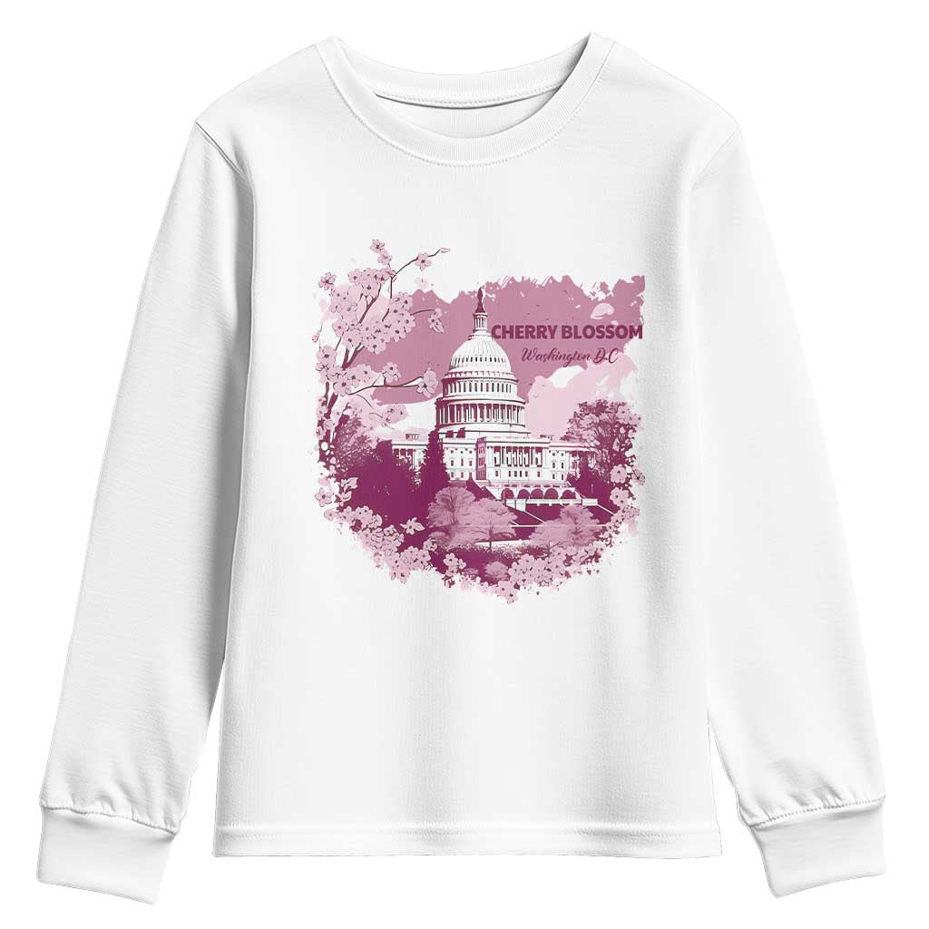 Washington DC Cherry Blossoms Youth Sweatshirt Capitol Building Sakura