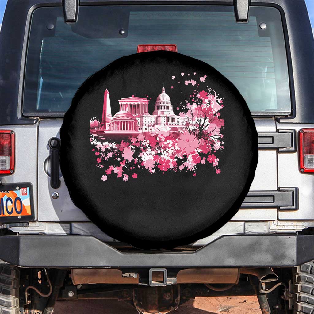 Washington DC Cherry Blossoms Spare Tire Cover Capitol Building Monuments Memorials Sakura
