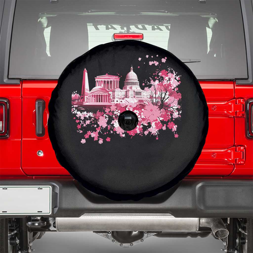 Washington DC Cherry Blossoms Spare Tire Cover Capitol Building Monuments Memorials Sakura