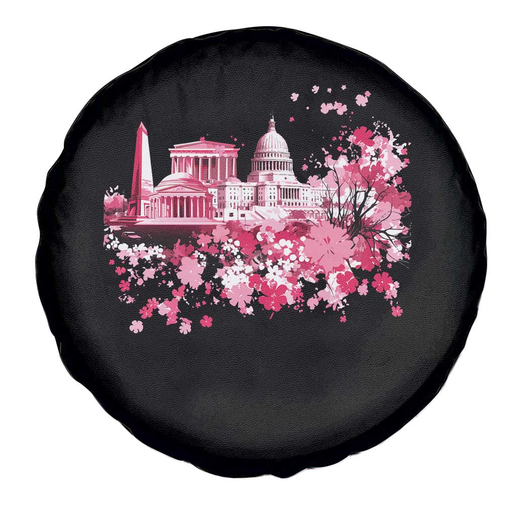 Washington DC Cherry Blossoms Spare Tire Cover Capitol Building Monuments Memorials Sakura