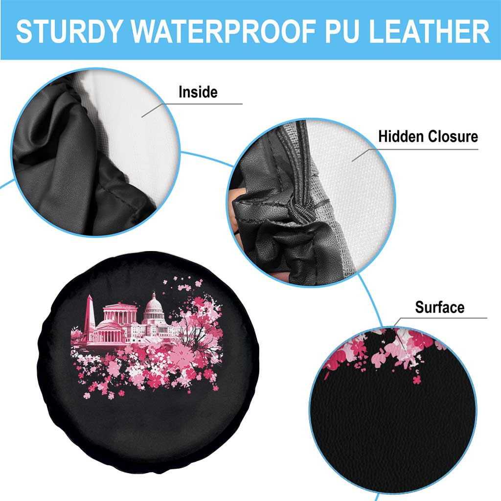 Washington DC Cherry Blossoms Spare Tire Cover Capitol Building Monuments Memorials Sakura