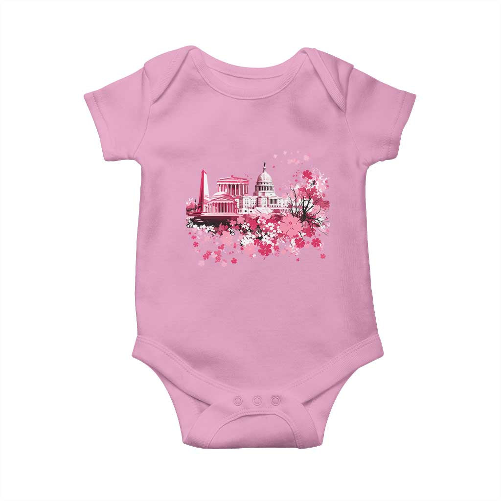 Washington DC Cherry Blossoms Baby Onesie Capitol Building Monuments Memorials Sakura
