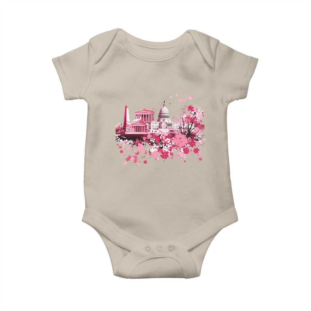Washington DC Cherry Blossoms Baby Onesie Capitol Building Monuments Memorials Sakura