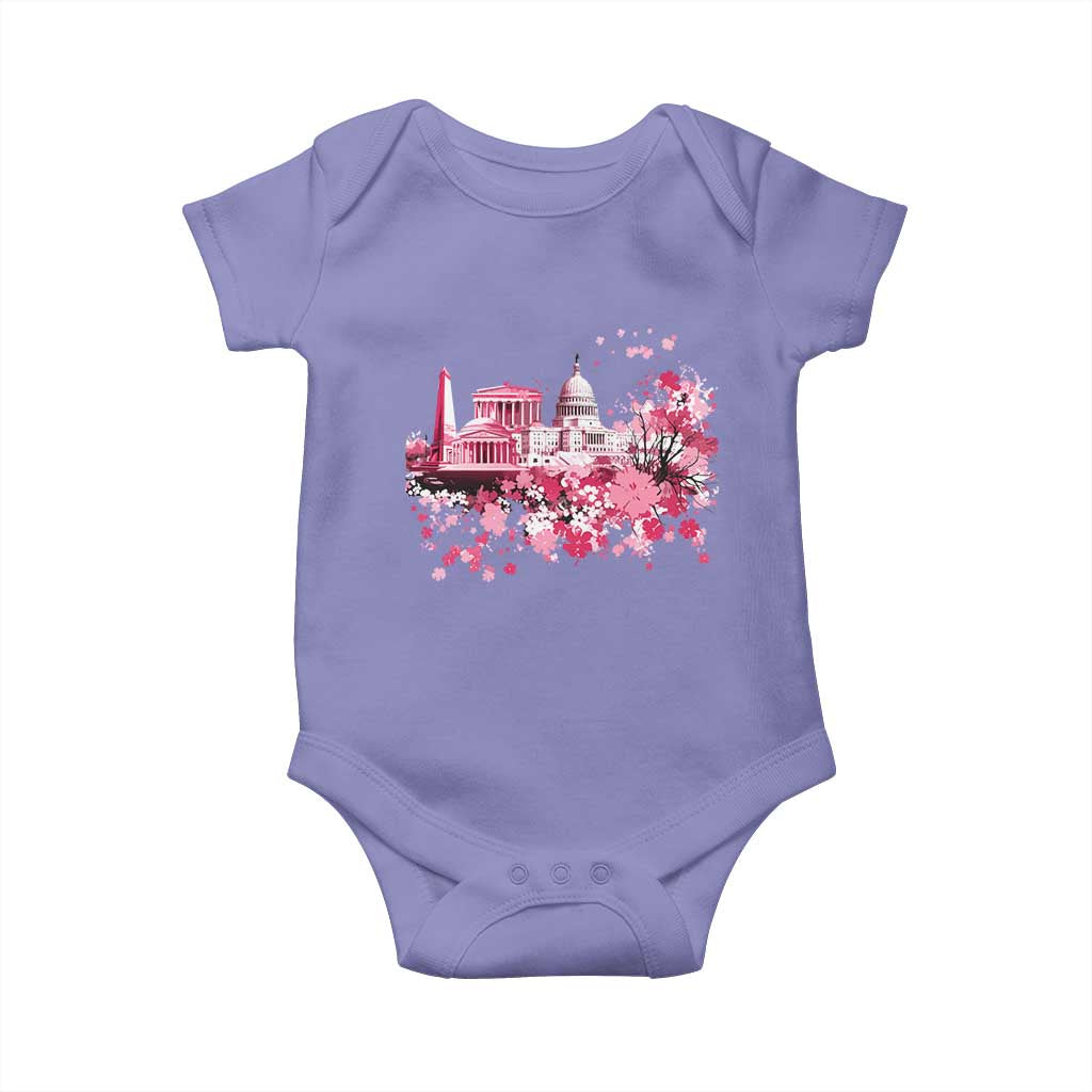 Washington DC Cherry Blossoms Baby Onesie Capitol Building Monuments Memorials Sakura