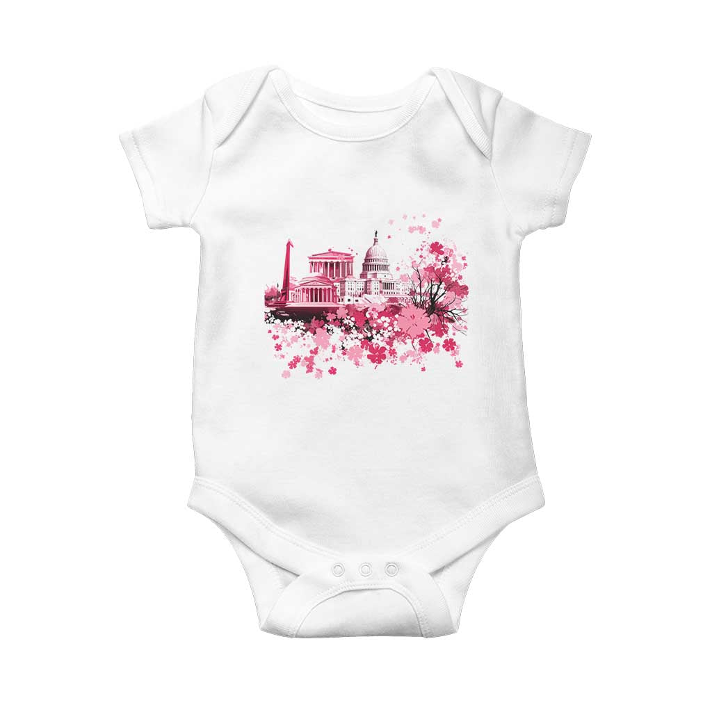Washington DC Cherry Blossoms Baby Onesie Capitol Building Monuments Memorials Sakura