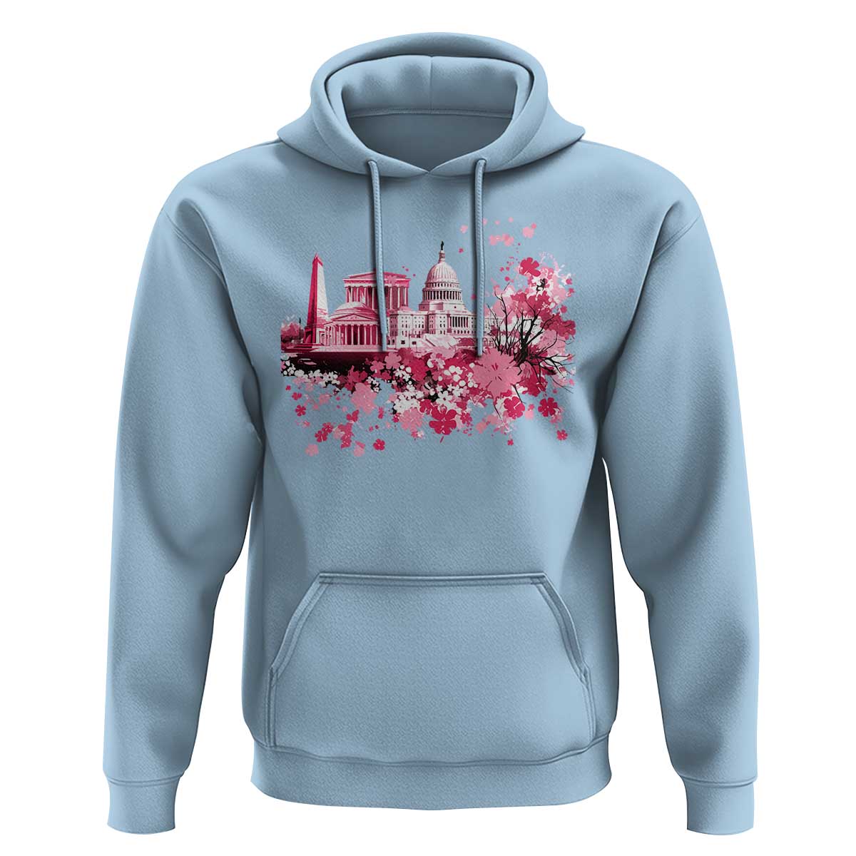 Washington DC Cherry Blossoms Hoodie Capitol Building Monuments Memorials Sakura