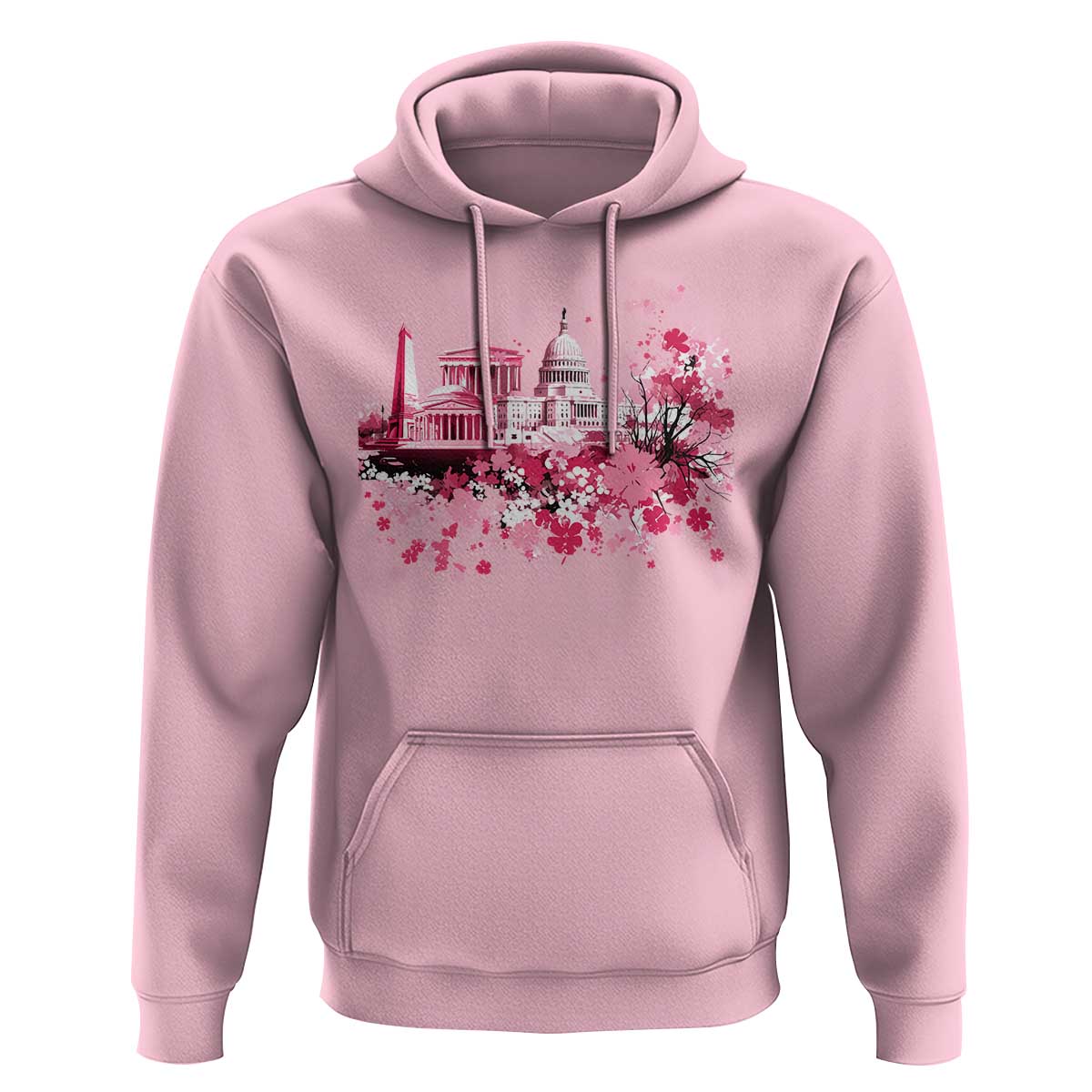 Washington DC Cherry Blossoms Hoodie Capitol Building Monuments Memorials Sakura