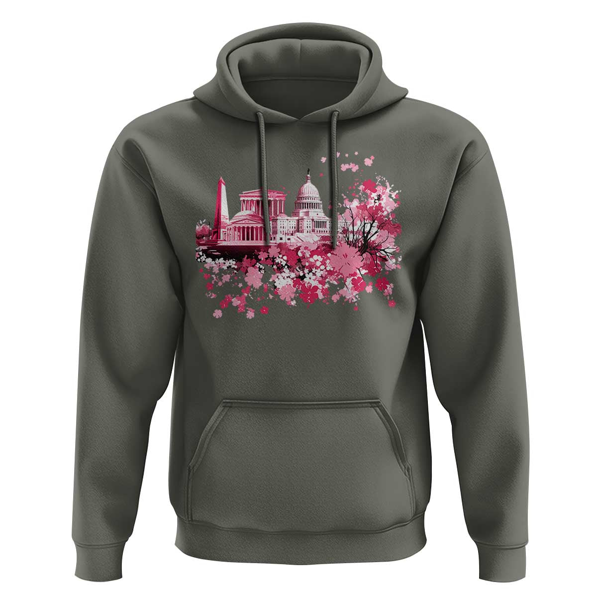 Washington DC Cherry Blossoms Hoodie Capitol Building Monuments Memorials Sakura TS11