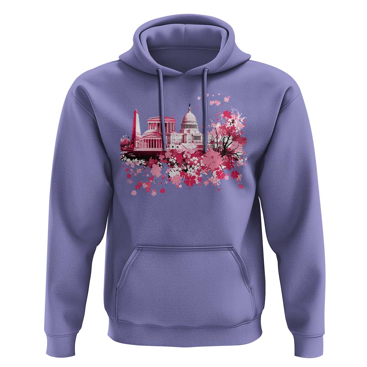 Washington DC Cherry Blossoms Hoodie Capitol Building Monuments Memorials Sakura
